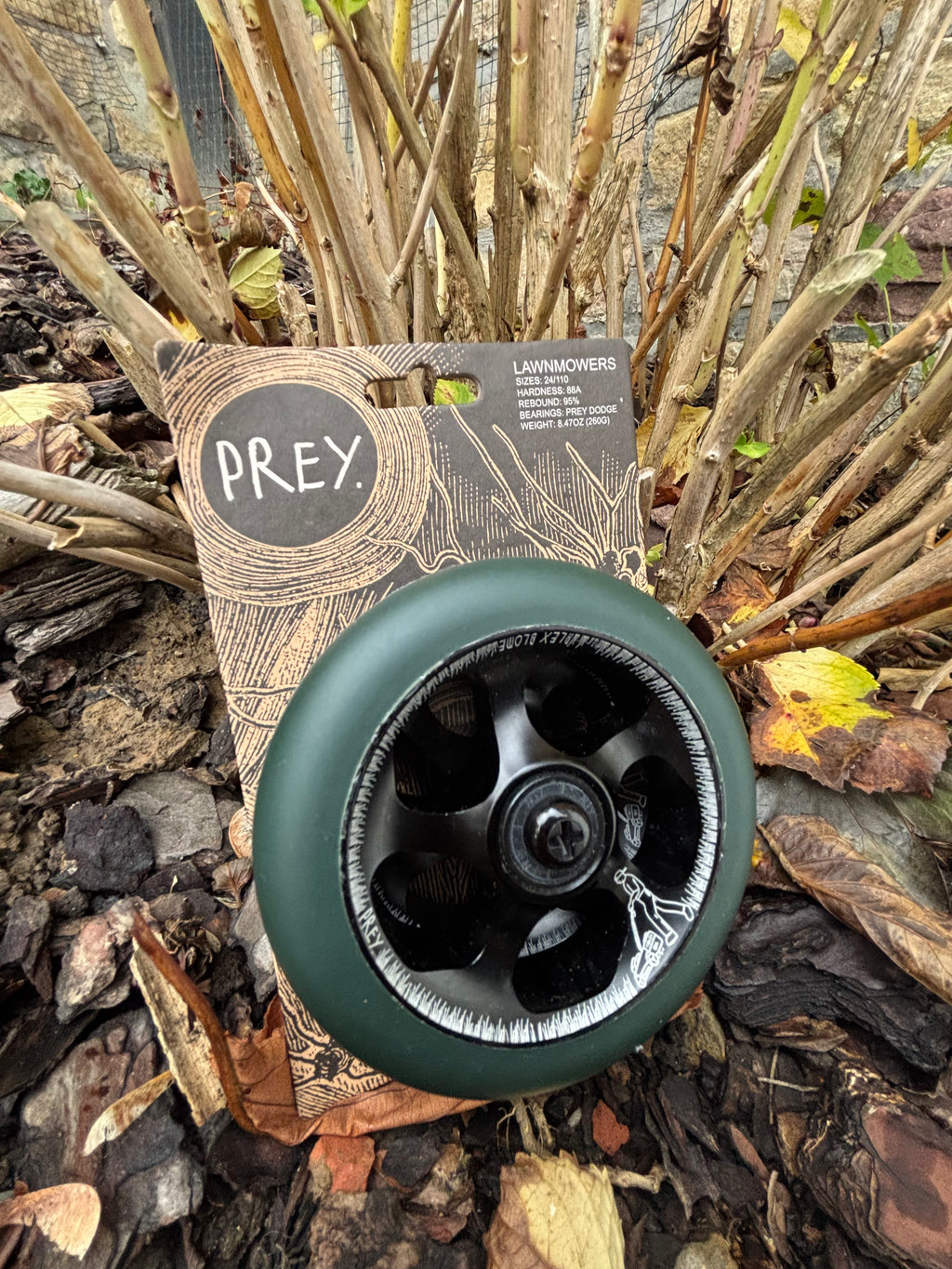 PREY lawnmowers wheels green